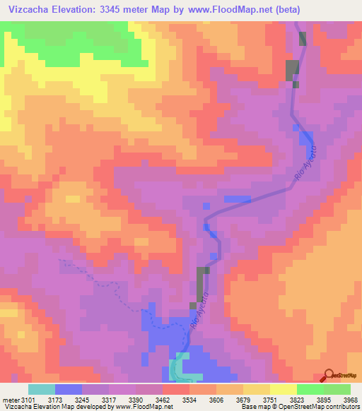 Vizcacha,Peru Elevation Map