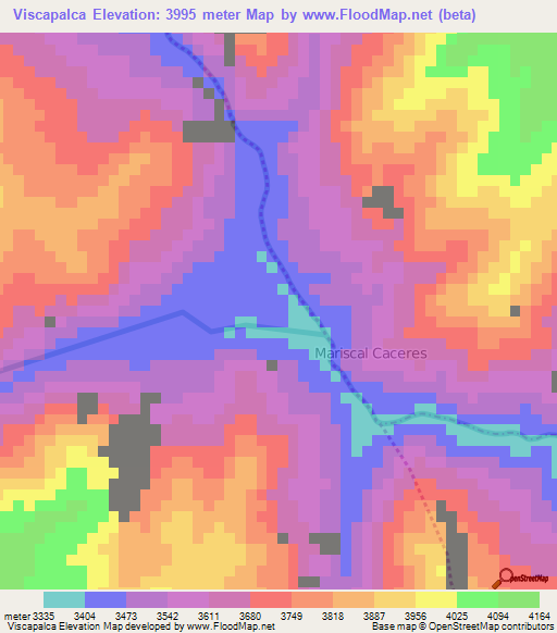 Viscapalca,Peru Elevation Map