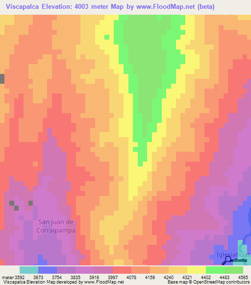 Viscapalca,Peru Elevation Map