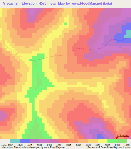 Viscachani,Peru Elevation Map
