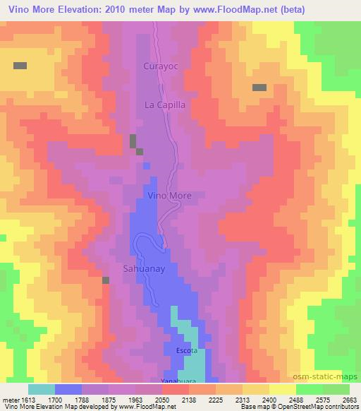 Vino More,Peru Elevation Map