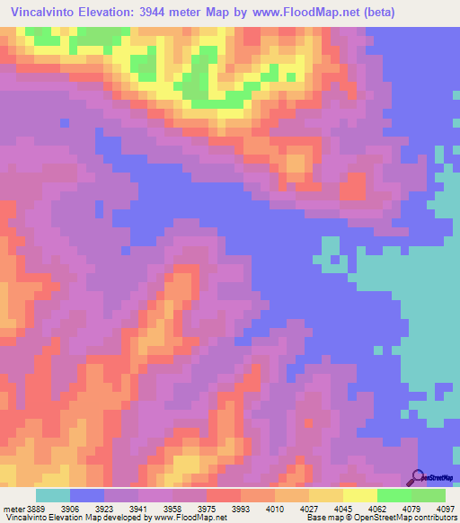 Vincalvinto,Peru Elevation Map