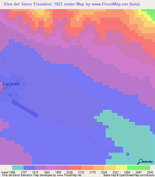 Vina del Senor,Peru Elevation Map