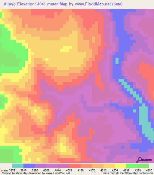 Viluyo,Peru Elevation Map