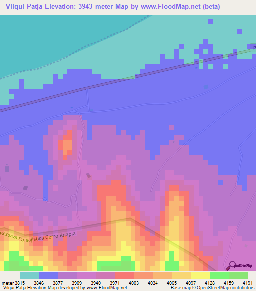 Vilqui Patja,Peru Elevation Map