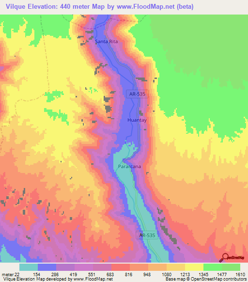 Vilque,Peru Elevation Map