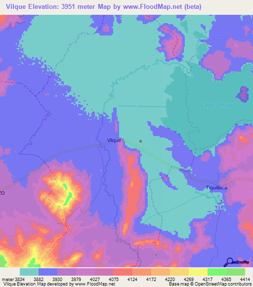 Vilque,Peru Elevation Map