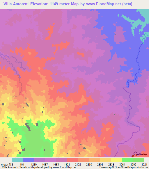 Villa Amoretti,Peru Elevation Map
