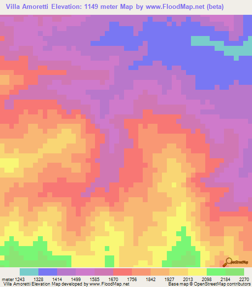 Villa Amoretti,Peru Elevation Map