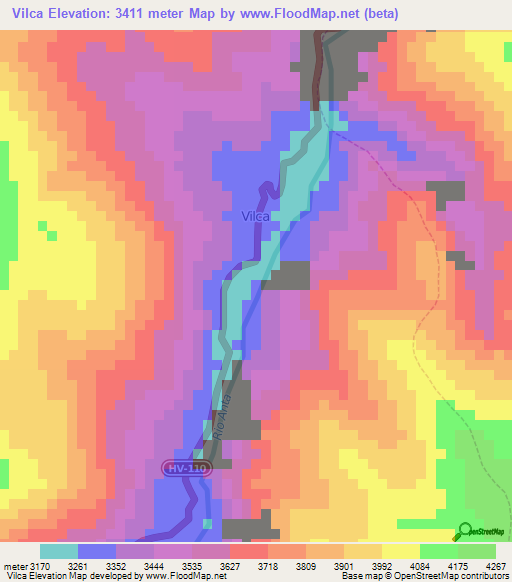 Vilca,Peru Elevation Map