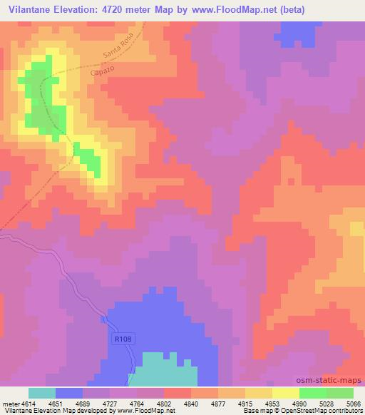 Vilantane,Peru Elevation Map