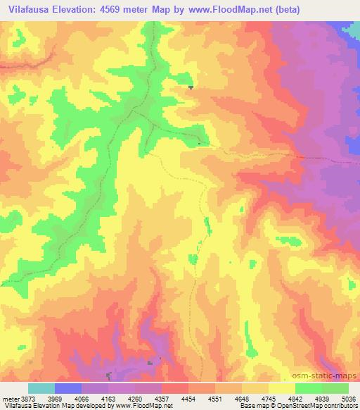 Vilafausa,Peru Elevation Map