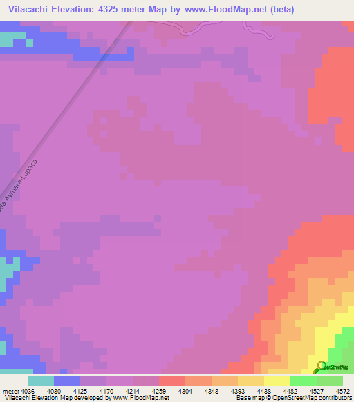 Vilacachi,Peru Elevation Map