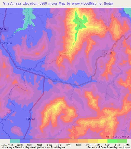 Vila-Amaya,Peru Elevation Map