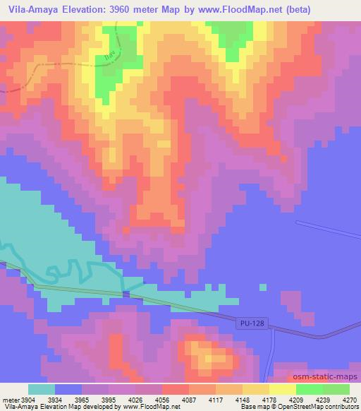 Vila-Amaya,Peru Elevation Map