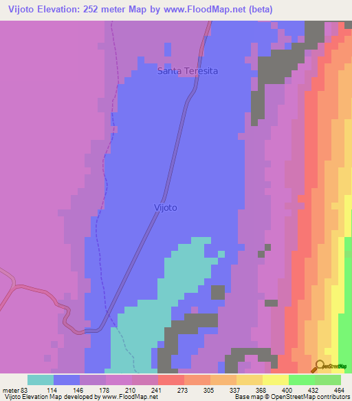 Vijoto,Peru Elevation Map