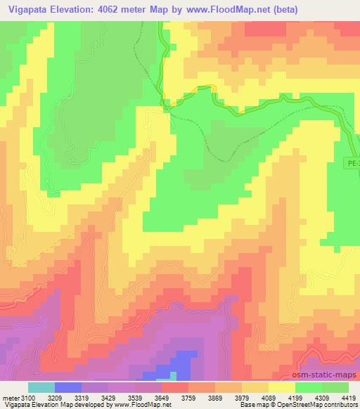 Vigapata,Peru Elevation Map