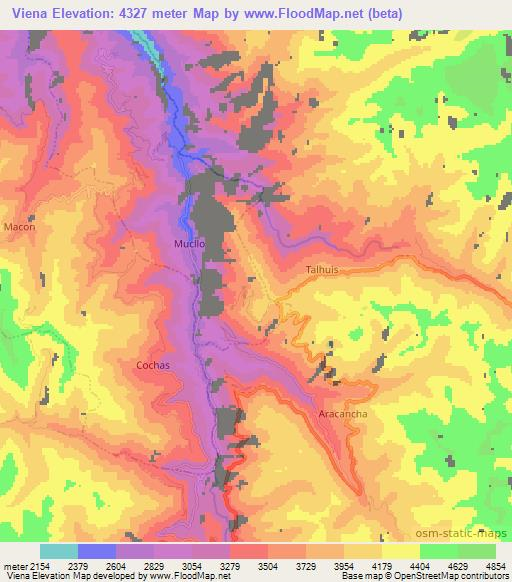 Viena,Peru Elevation Map