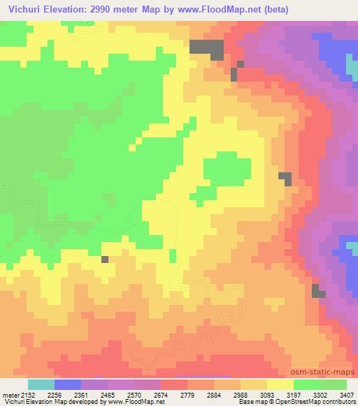 Vichuri,Peru Elevation Map