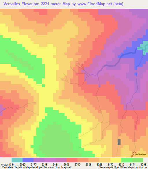 Versalles,Peru Elevation Map