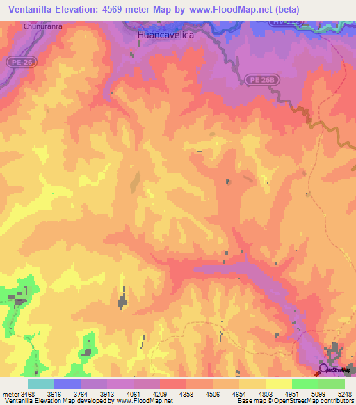 Ventanilla,Peru Elevation Map