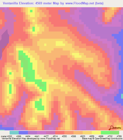 Ventanilla,Peru Elevation Map
