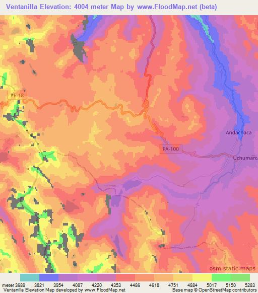 Ventanilla,Peru Elevation Map