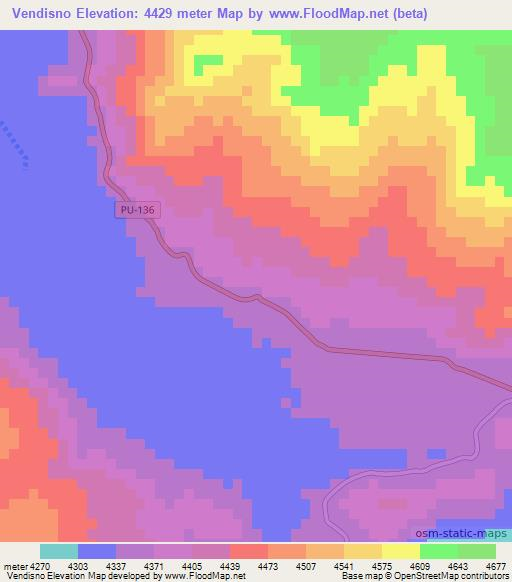 Vendisno,Peru Elevation Map