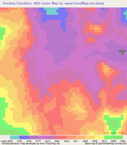 Vendisa,Peru Elevation Map