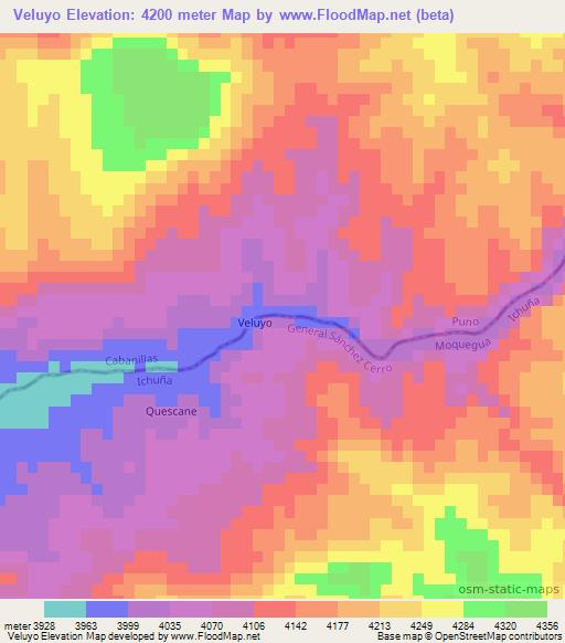 Veluyo,Peru Elevation Map