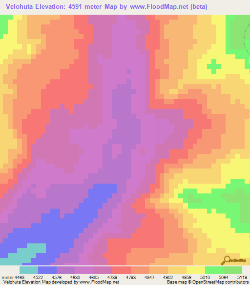 Velohuta,Peru Elevation Map