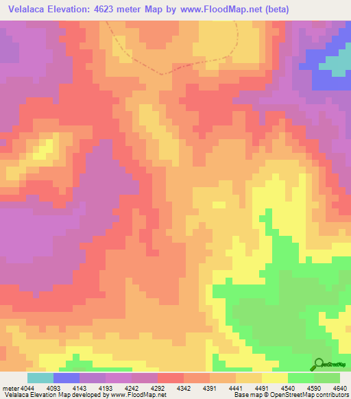 Velalaca,Peru Elevation Map