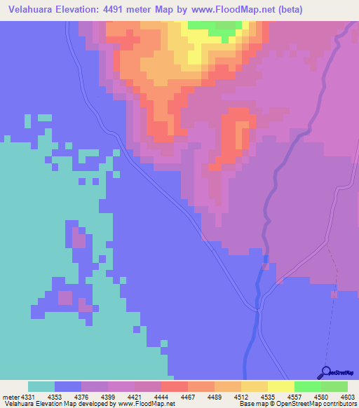 Velahuara,Peru Elevation Map