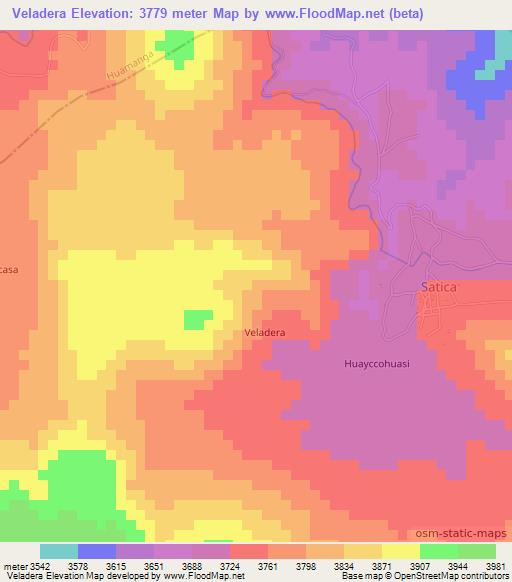 Veladera,Peru Elevation Map