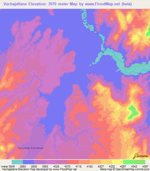 Vechajallane,Peru Elevation Map