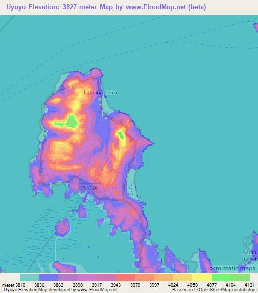 Uyuyo,Peru Elevation Map