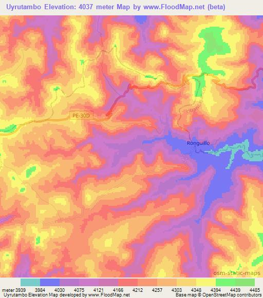 Uyrutambo,Peru Elevation Map