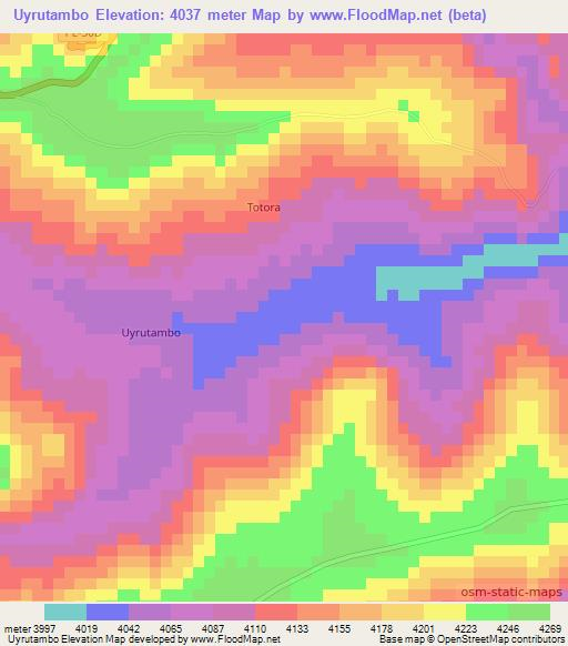 Uyrutambo,Peru Elevation Map