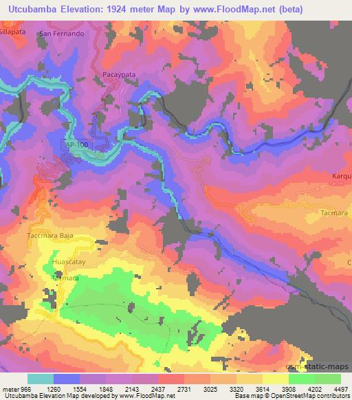 Utcubamba,Peru Elevation Map