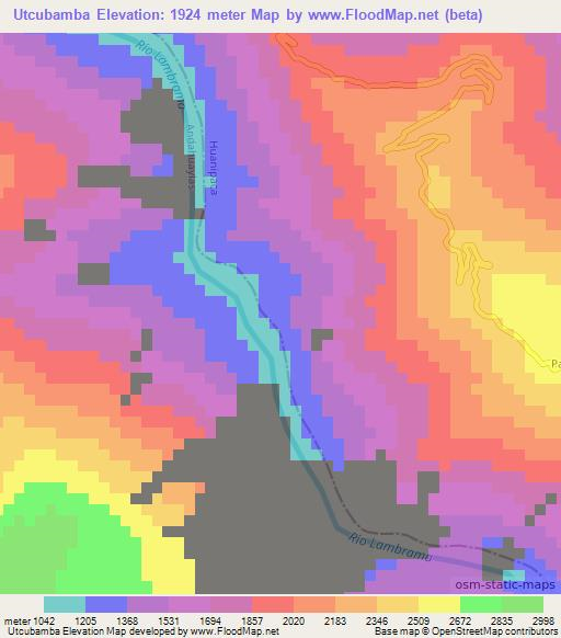 Utcubamba,Peru Elevation Map