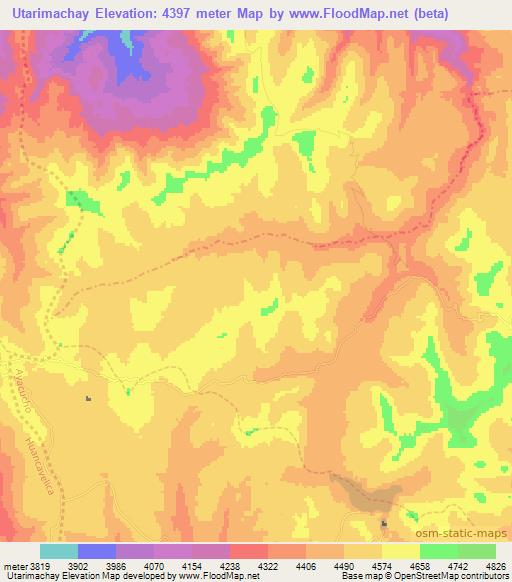 Utarimachay,Peru Elevation Map