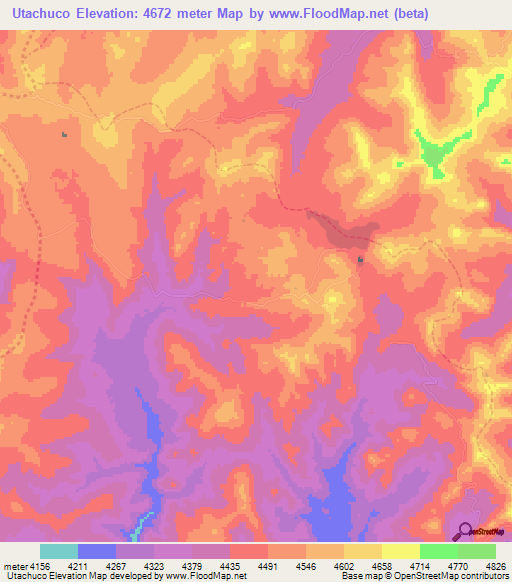 Utachuco,Peru Elevation Map