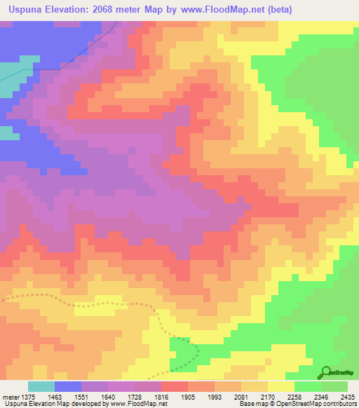 Uspuna,Peru Elevation Map