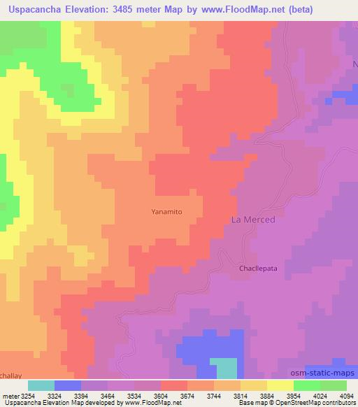 Uspacancha,Peru Elevation Map