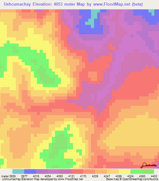 Ushcumachay,Peru Elevation Map