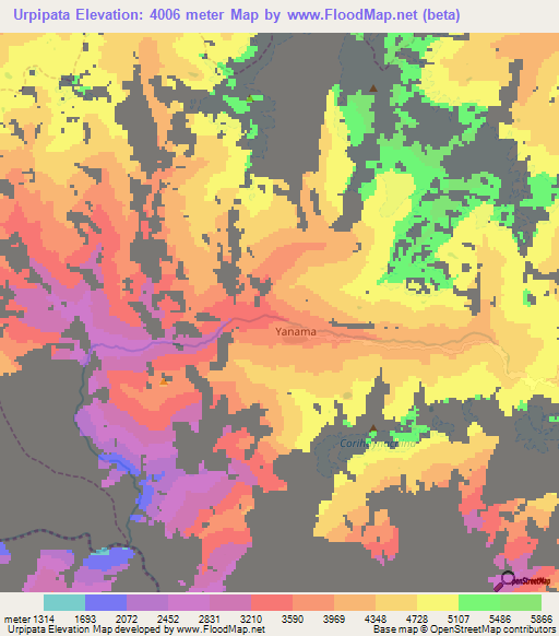 Urpipata,Peru Elevation Map