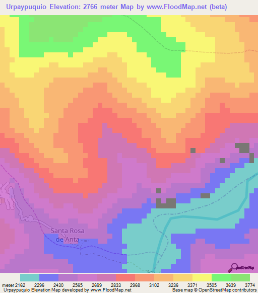 Urpaypuquio,Peru Elevation Map