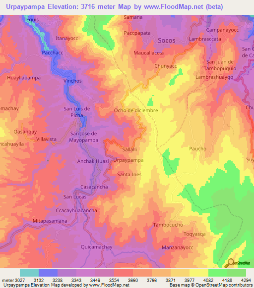 Urpaypampa,Peru Elevation Map