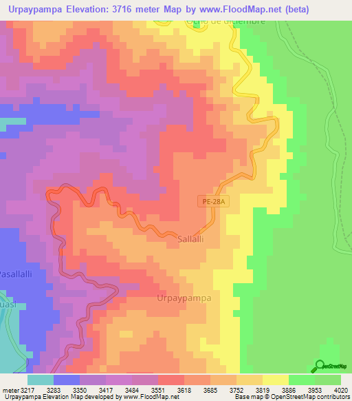 Urpaypampa,Peru Elevation Map