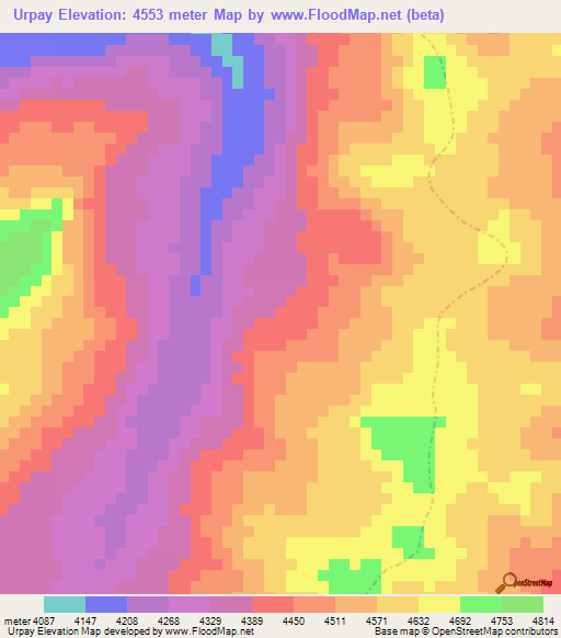Urpay,Peru Elevation Map